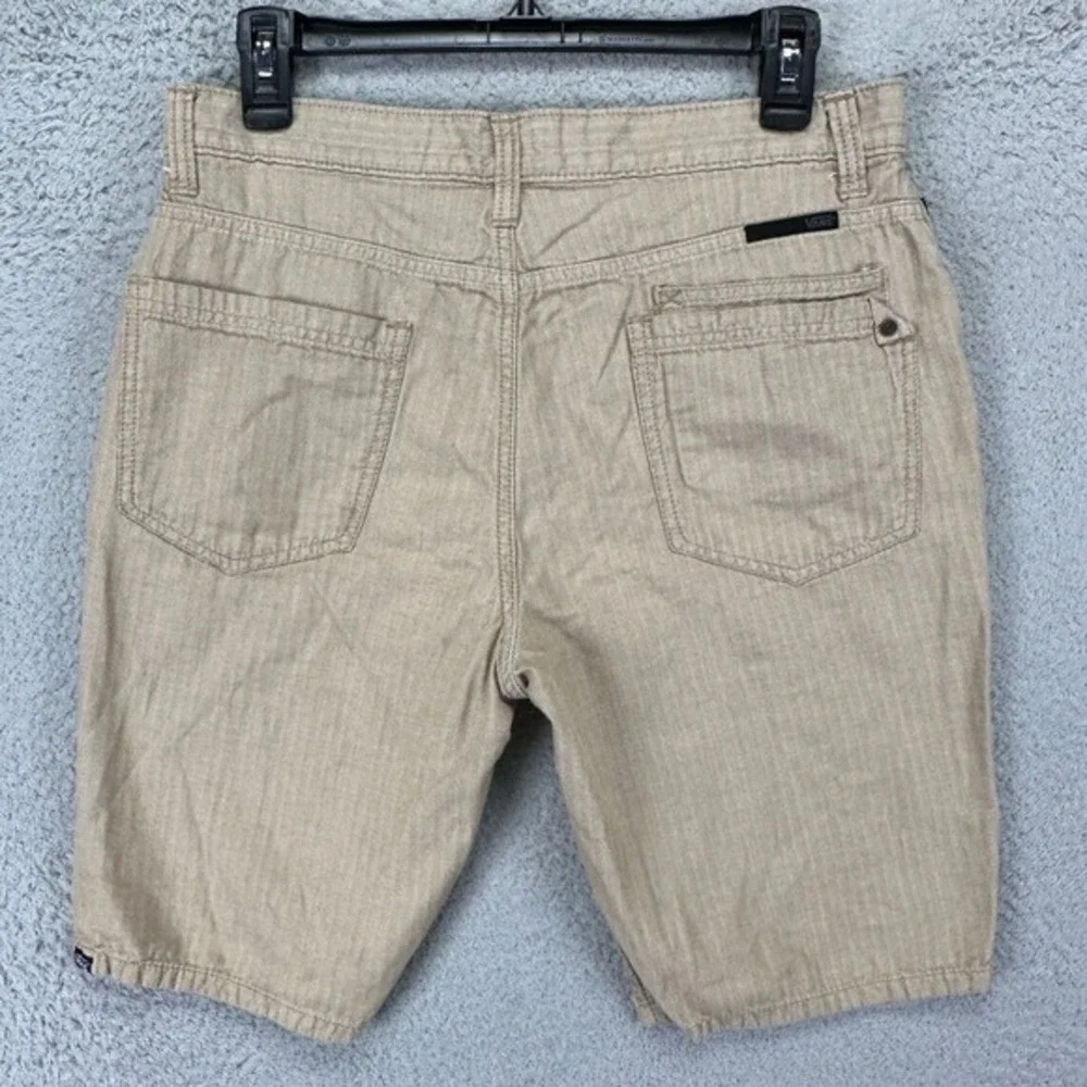 Vans Shorts Mens 30 Beige Khaki Chino 100% Cotton Outdoor Flat Front Lightweight